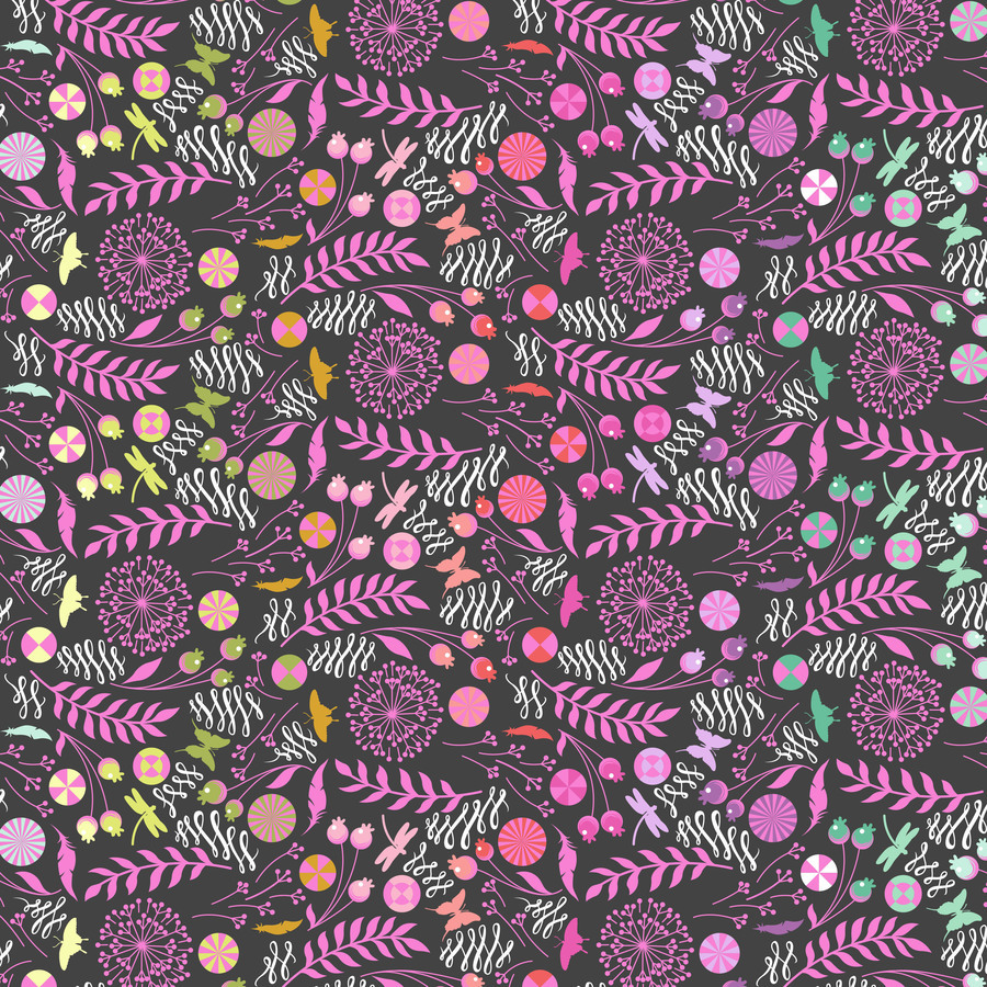 Tula Prince Charming Dandelion - LICORICE 1/4 yard