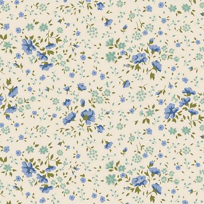 Tilda 108 Wideback- Ellie Blue/Teal - 1/2 yard