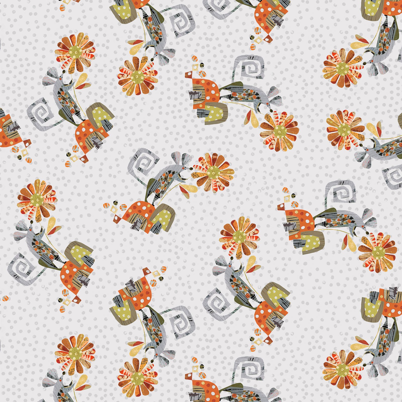Tales from the Forest - Mice and Flowers -1/4 yard