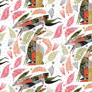 Tales from the Forest - Rabbits and Leaves - 1/4 yard