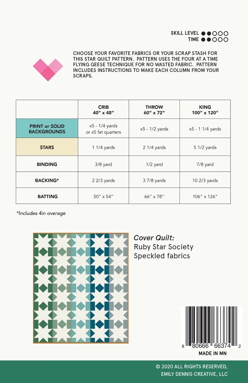 Star Fall - Paper Quilt Pattern - Image 2