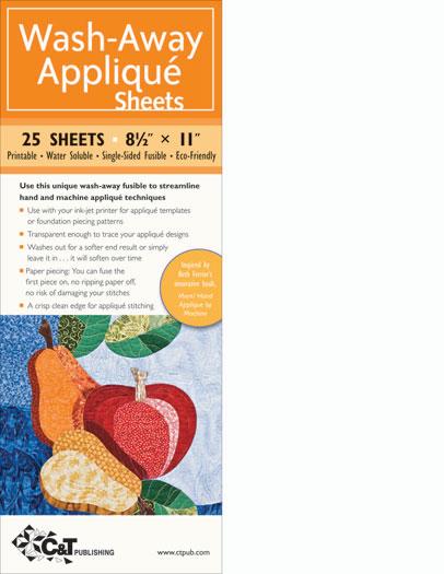 Wash Away Applique Sheets - 15 sheets